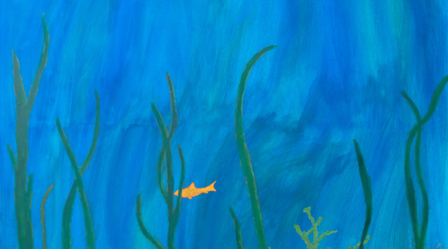 Lonely Fish - Acryl auf Leinwand (80 cm x 120 cm)