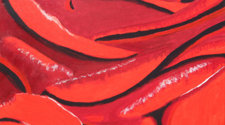 Rosenblatt - Acryl auf Leinwand (40 cm x 40 cm)