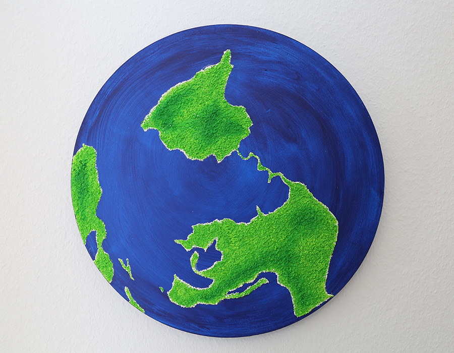 Earth 2 - Strukturpaste auf Leinwand (Durchmesser 40cm)