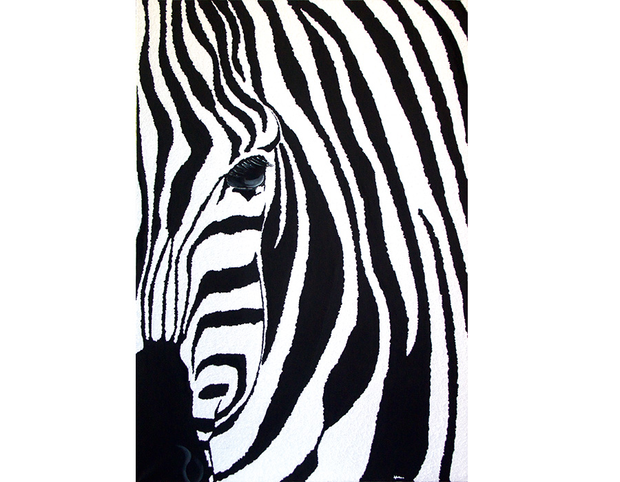 Zebra 1 - Strukturpaste auf Leinwand (100 cm x 70 cm) 
