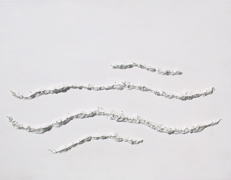 4Waves - Acryl mit Speckstein auf Leinwand (50 cm x 70 cm)