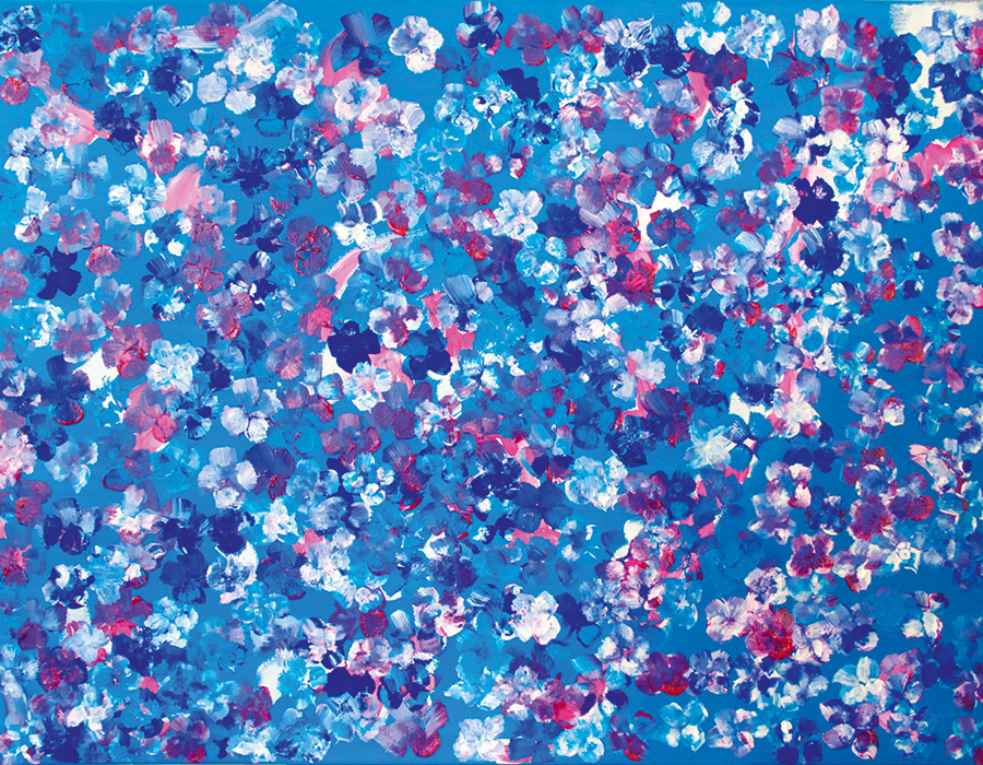 Punktblumen - Acryl auf Leinwand (60 cm x 80 cm) 